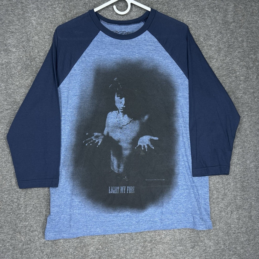 BC Ethic The Doors Shirt Mens L Raglan Light My Fire Jim Morrison Made in USA